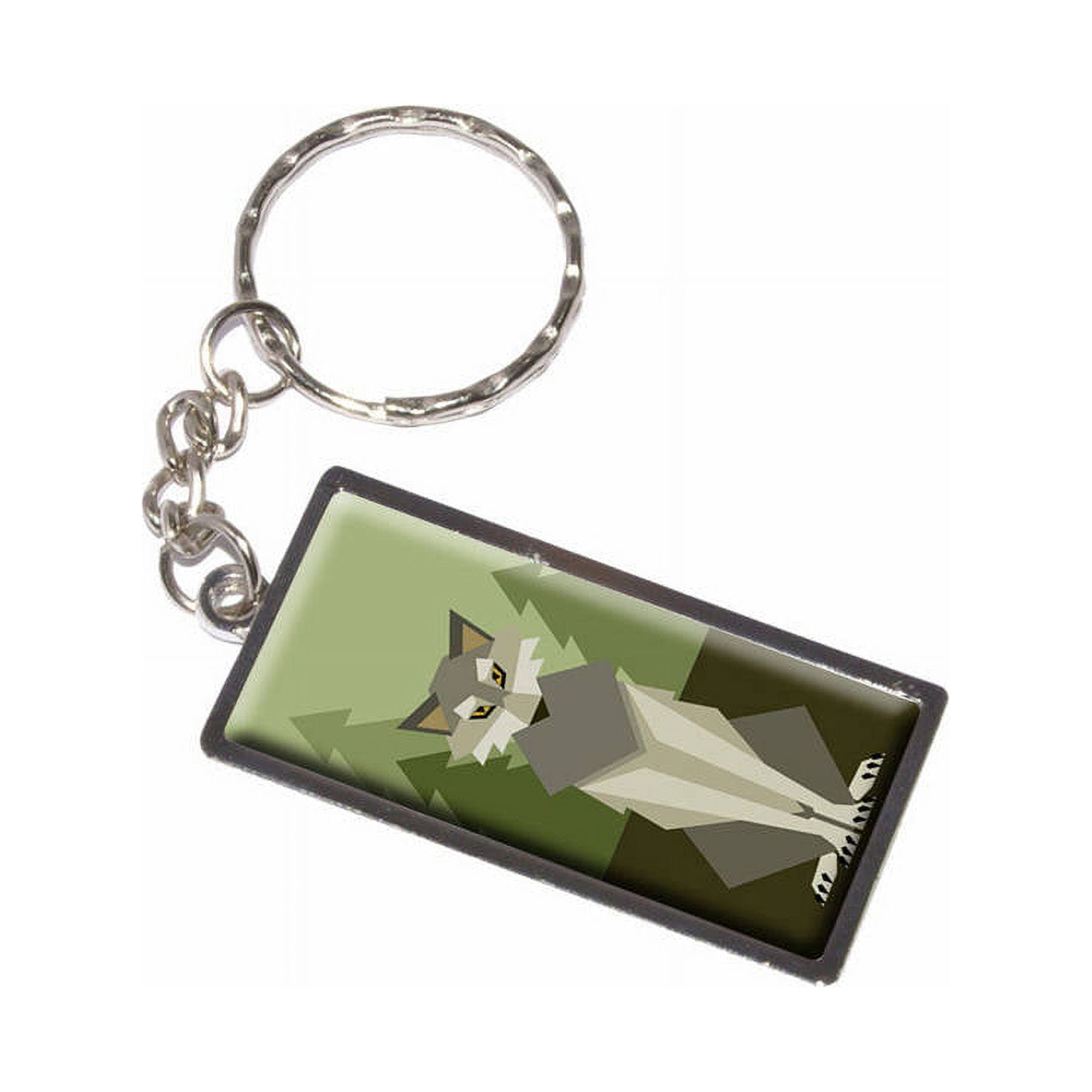 Geometric Wolf Grey Keychain Key Chain Ring - Walmart.com