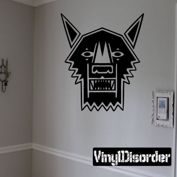 Geometric Wolf Head Decal - 36 Inches