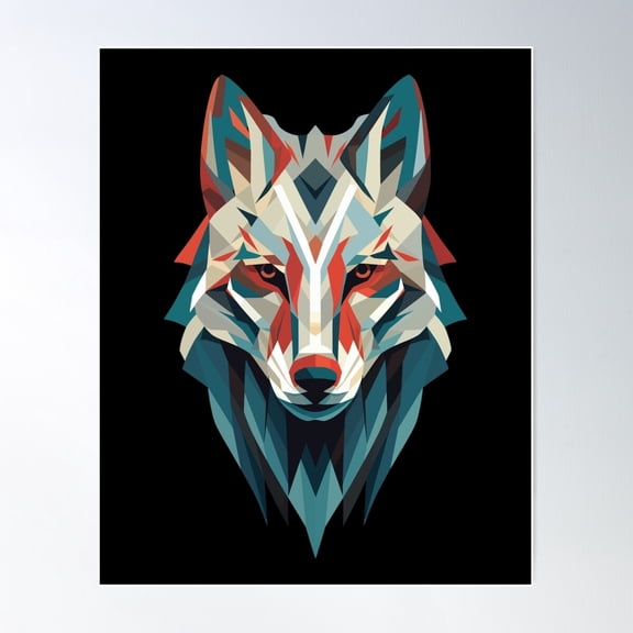 Geometric Wolf Poster Wall Art Modern Wall Decor Wall Art Home Decor Cute Birthday Gift