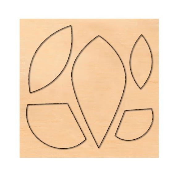 Geometric Wood Cutting Dies with Steel for DIY Scrapbooking/Photo Album Decorative Embossing DIY Paper Card teardrop Fan Shape 100x100x24mm