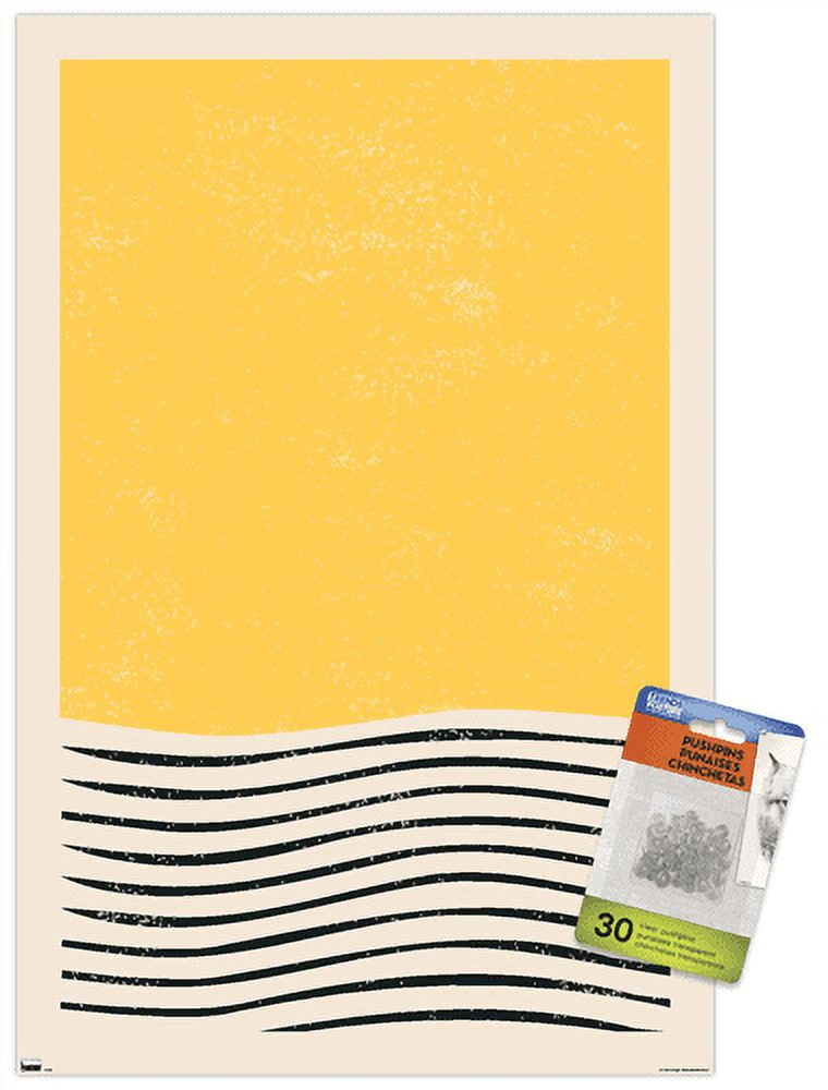 Geometric - Yellow Wall Poster with Pushpins, 14.725" x 22.375"