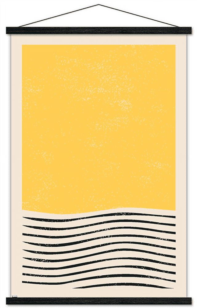 Geometric - Yellow Wall Poster with Wooden Magnetic Frame, 22.375" x 34"