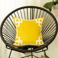 thumbnail image 1 of Geometric Yellow&White Square 18" x 18" Throw Pillow Cover, 1 of 9