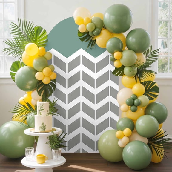 Geometric Zig Zag Striped Arch Backdrop Cover Stretchy Spandex Arch Cover 6ft, Herringbone Chevron Stripes Round Top Chiara Stand Covers for Wedding Birthday Party Ceremony Banquet
