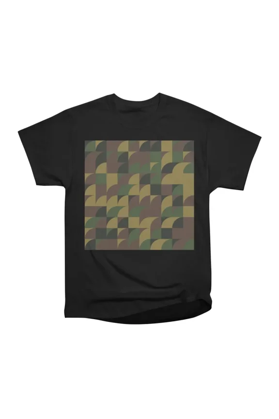 Geometric camouflage pattern with quarter of circle elements T-Shirt Tee Gift For Him Merc