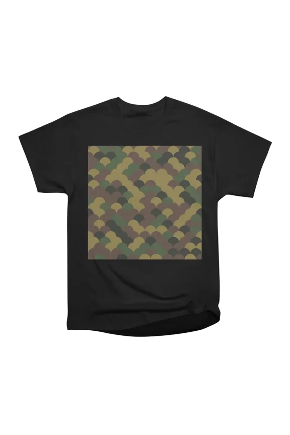 Geometric camouflage with round fish scales elements T-Shirt Tee Gift For Him Merch For He