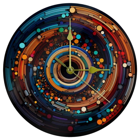 Geometric cubes 9.8 Inch Round Acrylic Silent Non Ticking Battery Powered Wall Clock for Kitchen Bedroom Living Room Office - Wall Clocks