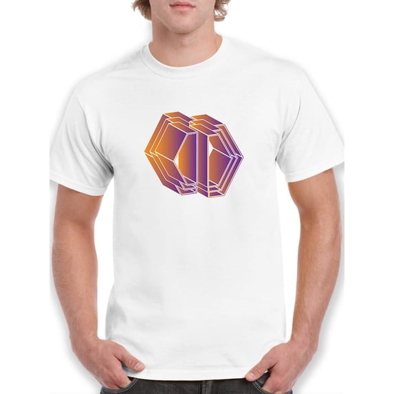 Geometric figure in sunset colors Men White T-Shirt, Male Small