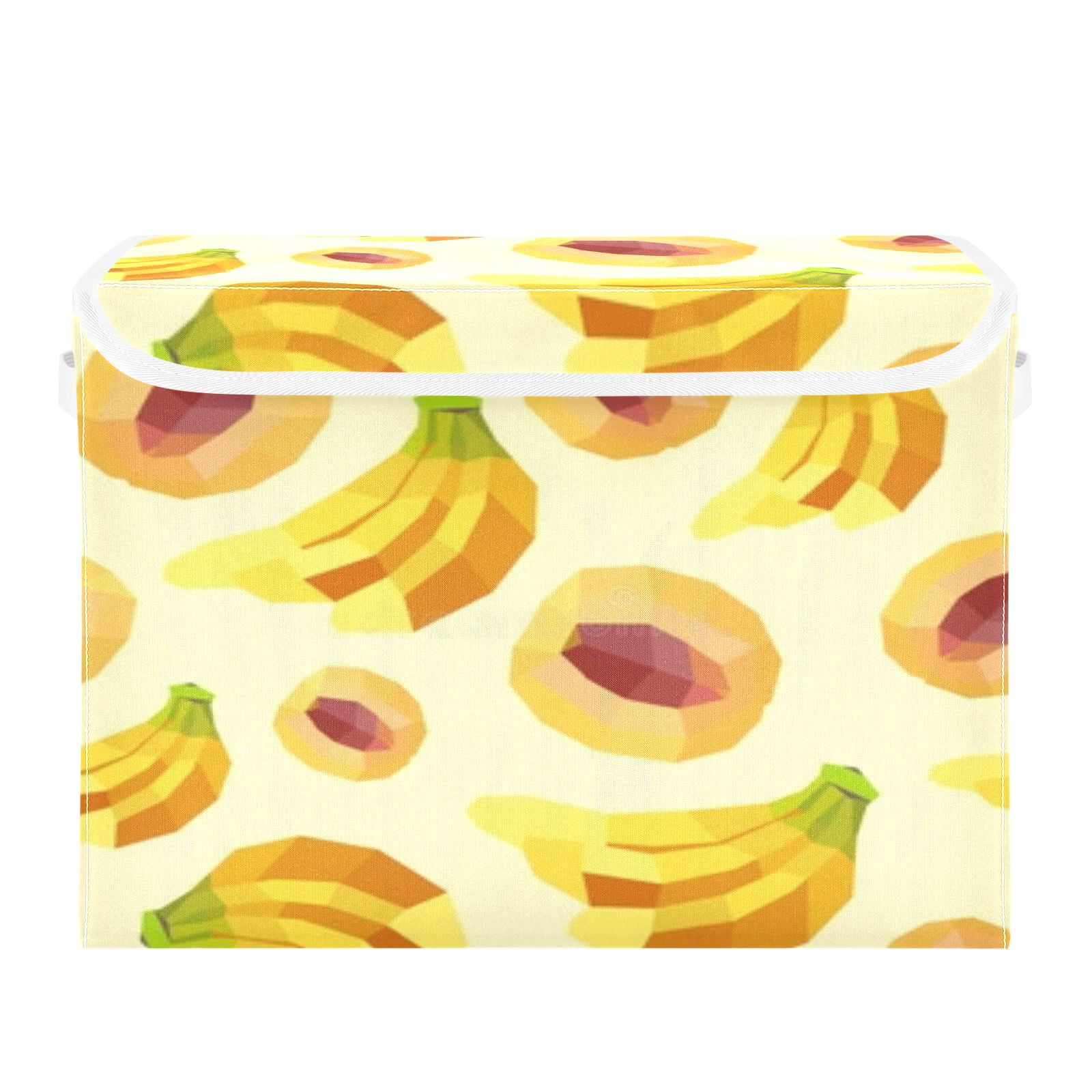 Geometric fruit pattern design Foldable Kids Toy Chest with Flip-Top Lid, Collapsible Fabric Toy Storage Organizer/Bin/Box/Basket/Trunk for Toddler