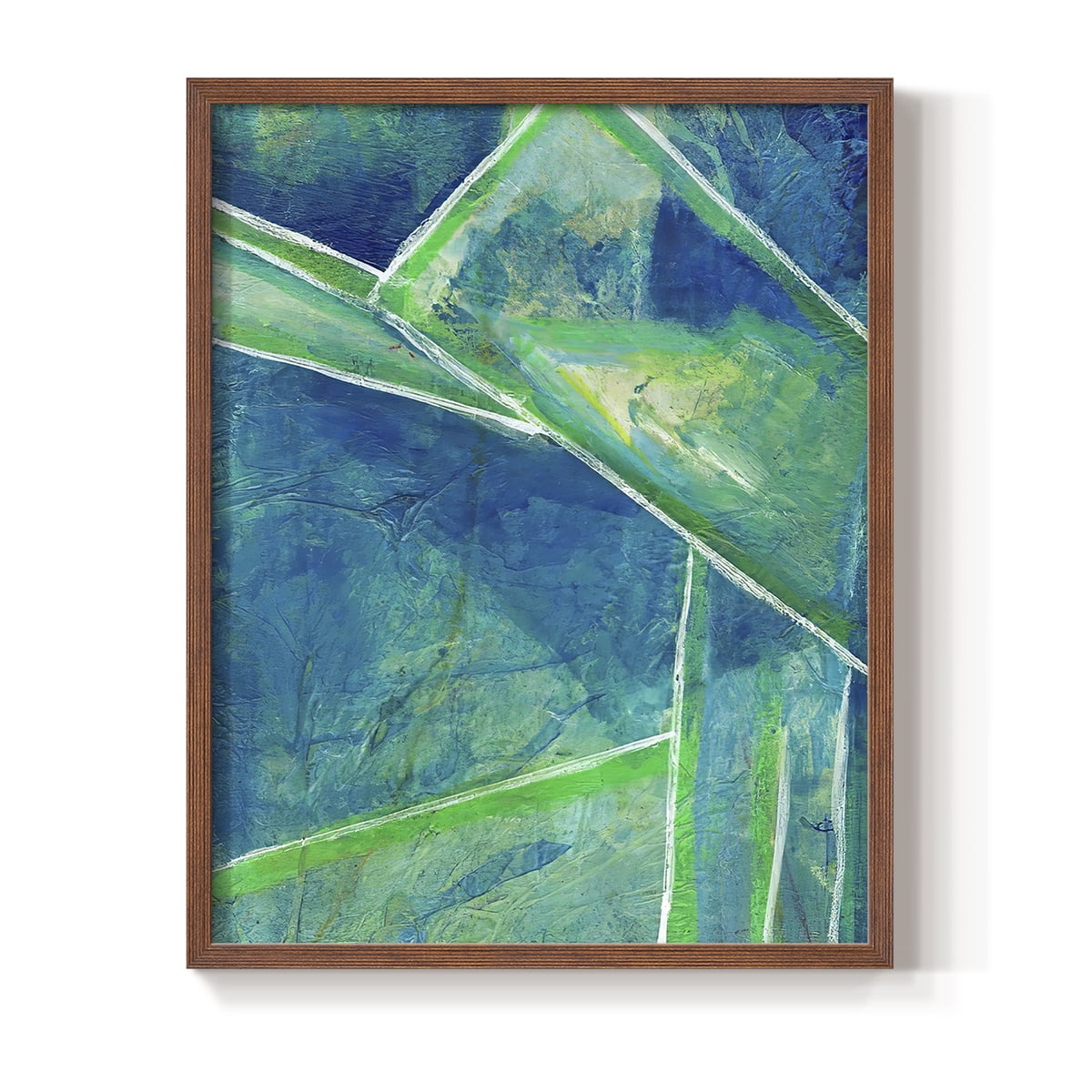 Geometric in Cool IV Framed Print in Brown Solid Wood Framed Print No Nail Hanging