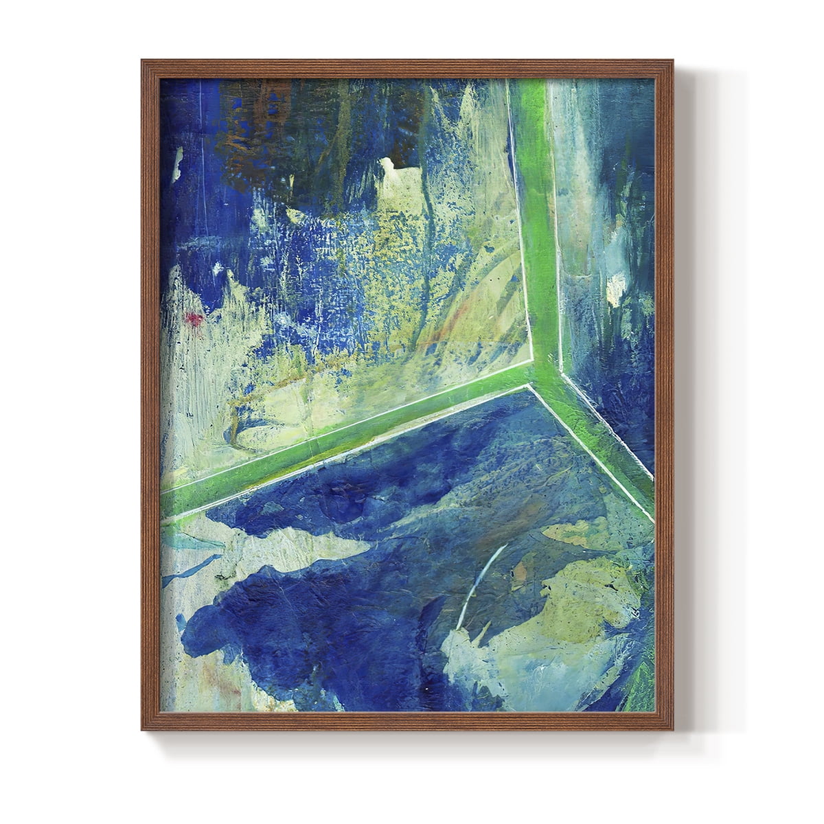 Geometric in Cool VI Framed Print in Brown Solid Wood Framed Print No Nail Hanging
