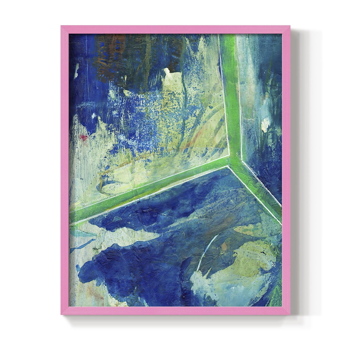 Geometric in Cool VI Framed Print in Pink Solid Wood Framed Print No Nail Hanging