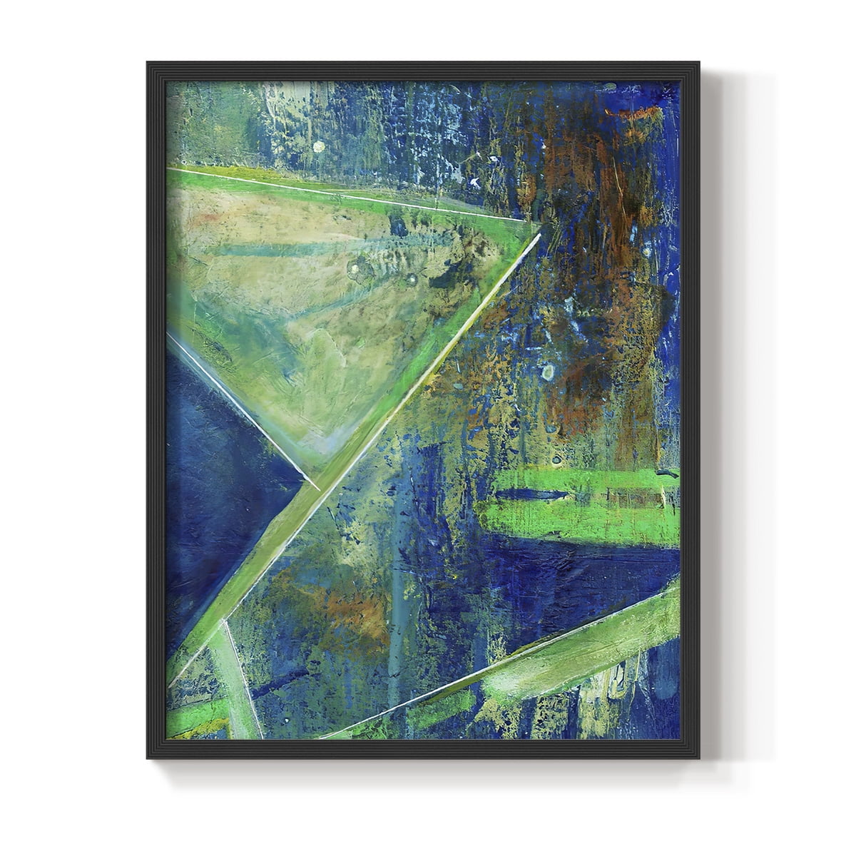 Geometric in Cool VII Framed Print in Black Solid Wood Framed Print No Nail Hanging