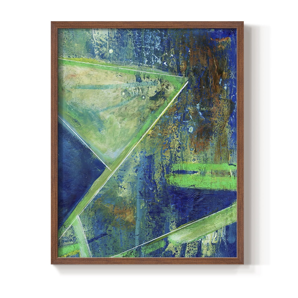Geometric in Cool VII Framed Print in Brown Solid Wood Framed Print No Nail Hanging