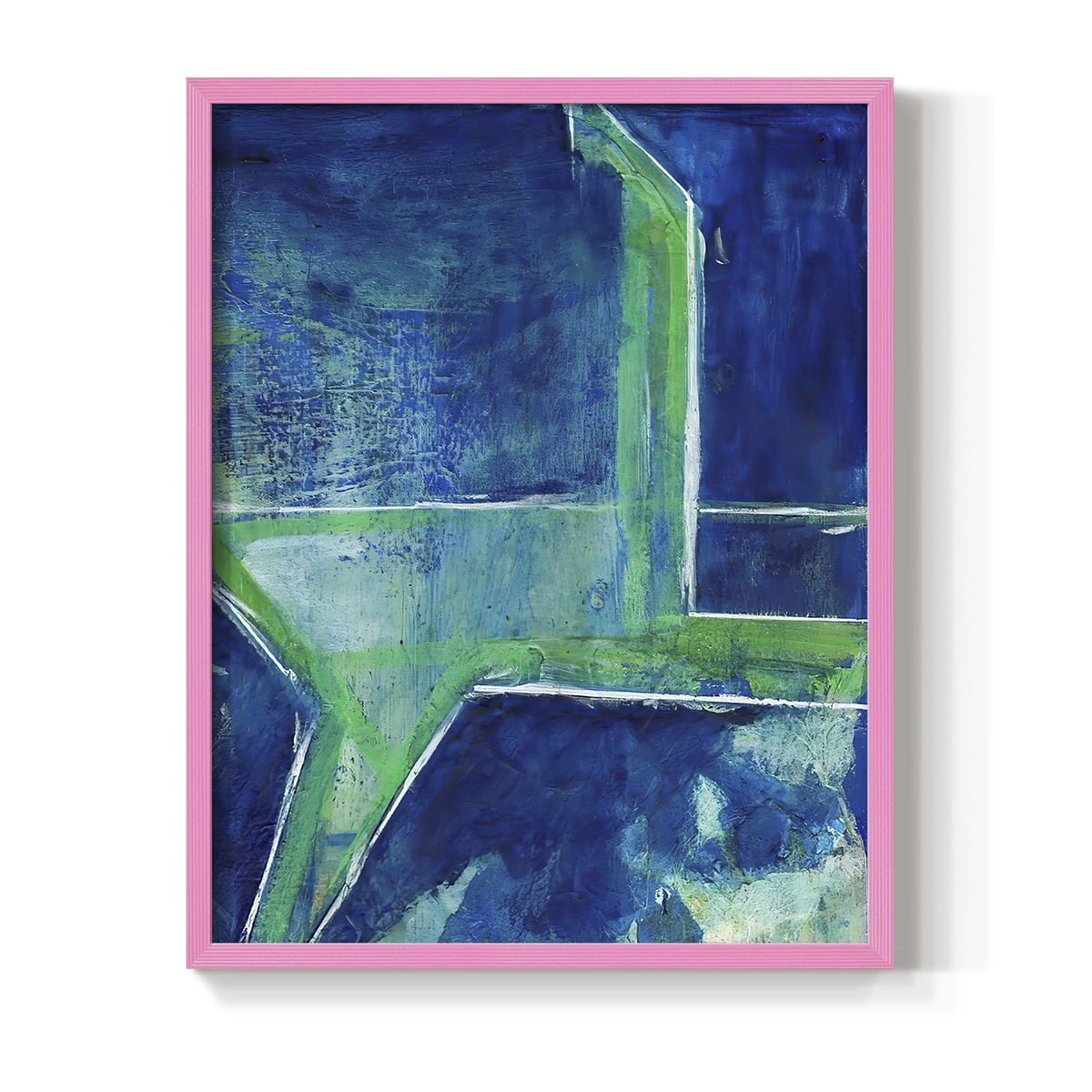 Geometric in Cool VIII Framed Print in Pink Solid Wood Framed Print No Nail Hanging