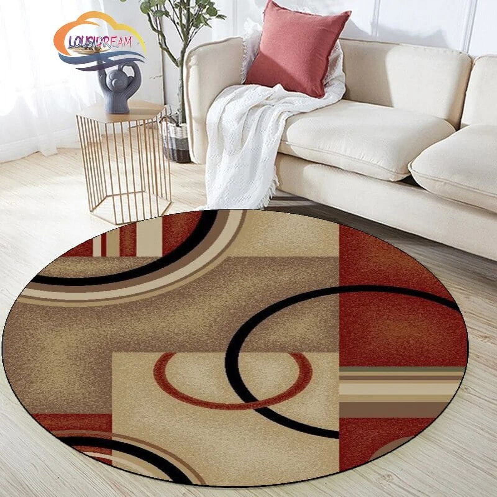Geometric pattern round rug living room autumn and winter tea table ...