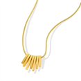 thumbnail image 1 of Geometric titanium steel necklace, niche design irregular small square pendant, gold, 1 of 5
