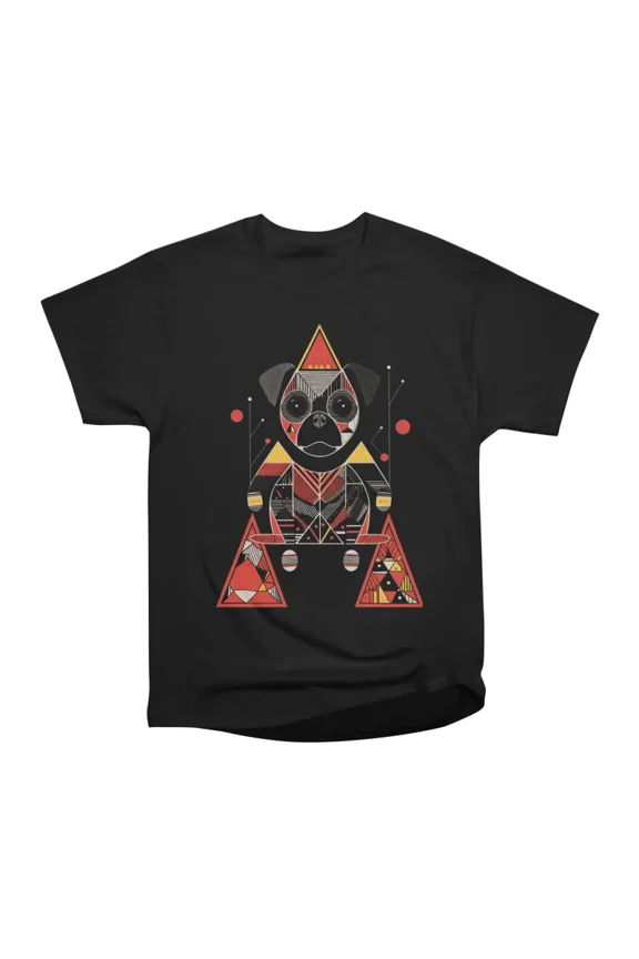 Geometrical Circus Pug T-Shirt Tee Gift For Him Merch For Her Apparel For Friend