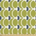 thumbnail image 1 of Geometrical Fabric by the Yard, Contemporary Art Deco Circles in Digital Tones Symmetric Funky Design, Decorative Upholstery Fabric for Sofas and Home Accents, Apple Green White by Ambesonne, 1 of 5