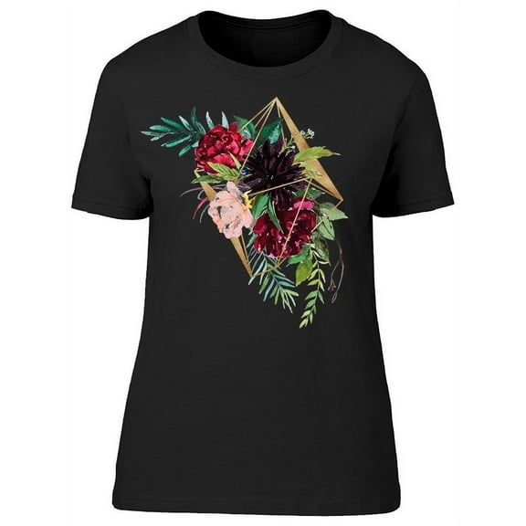 Geometrical Flowers Bouquet T-Shirt Women -Image by Shutterstock, Female Medium