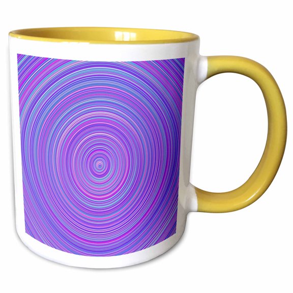 3drose, Geometrical Gradient Abstract Concentric Circle Background Design, 11oz Two-tone Yellow Mug
