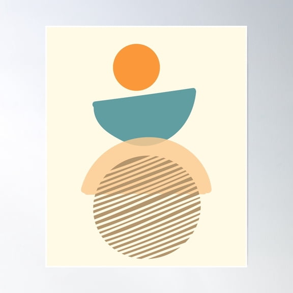 Geometrical Half Circle Design- Vintage Wall Arttrendy Retro Print Room Decor Wall Art , Poster Only