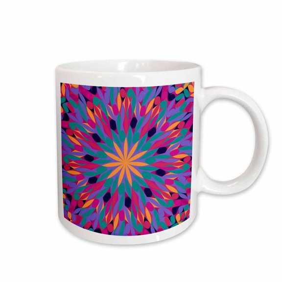 3drose, Geometrical Hypnotic Abstract Circular Tiled Pattern Mosaic Background, 15oz Mug
