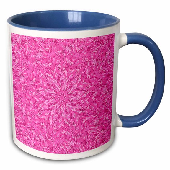 3drose, Geometrical Hypnotic Dynamic Tiled Mosaic Pattern Background, 15oz Two-tone Blue Mug