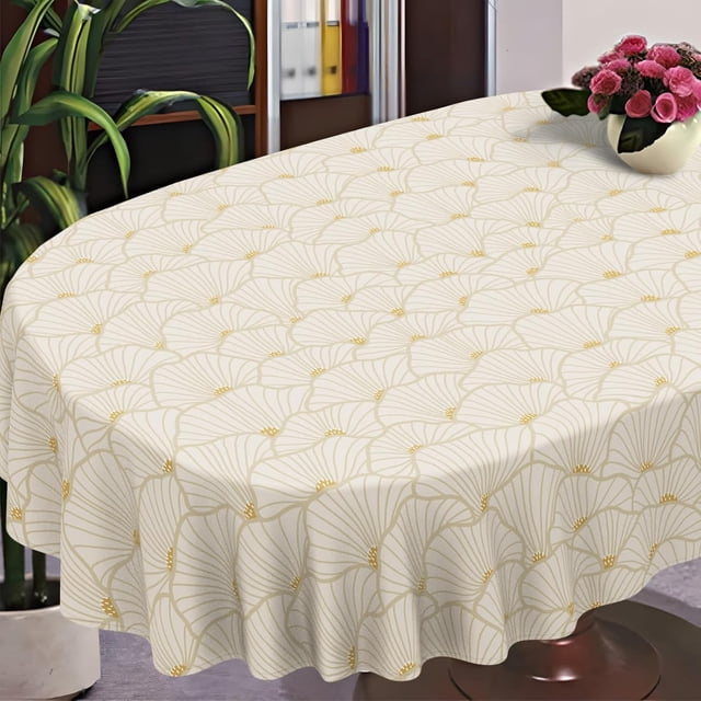 Geometrical Oval Tablecloth Farmhouse 54"x72" Waterproof Table Cloth Washable Fabric Table Cover for Indoor/Outdoor Home Kitchen Dinner Decor