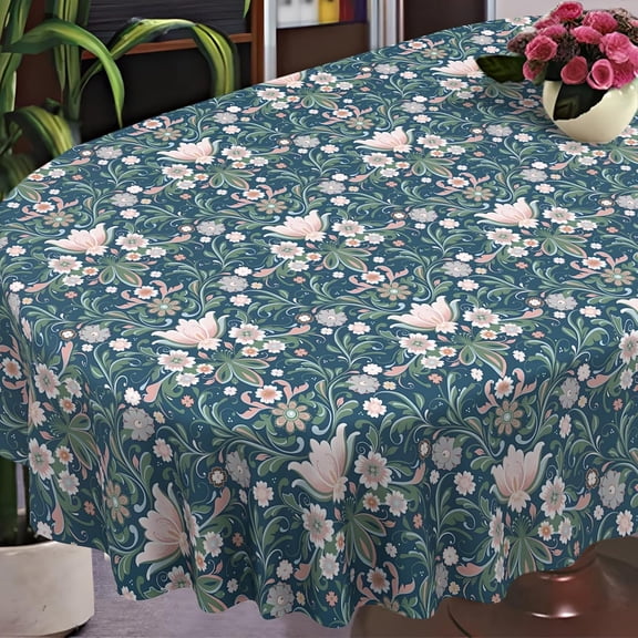 Geometrical Oval Tablecloth Farmhouse 60"x102" Waterproof Table Cloth Washable Fabric Table Cover for Indoor/Outdoor Home Kitchen Dinner Decor