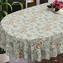 Geometrical Oval Tablecloth Farmhouse 60"x102" Waterproof Table Cloth Washable Fabric Table Cover for Indoor/Outdoor Home Kitchen Dinner Decor