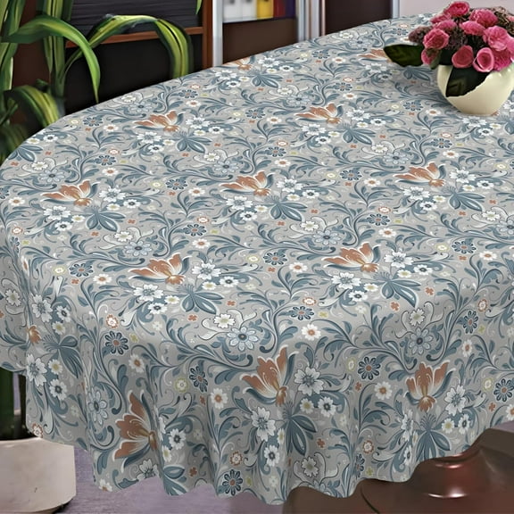 Geometrical Oval Tablecloth Farmhouse 60"x102" Waterproof Table Cloth Washable Fabric Table Cover for Indoor/Outdoor Home Kitchen Dinner Decor