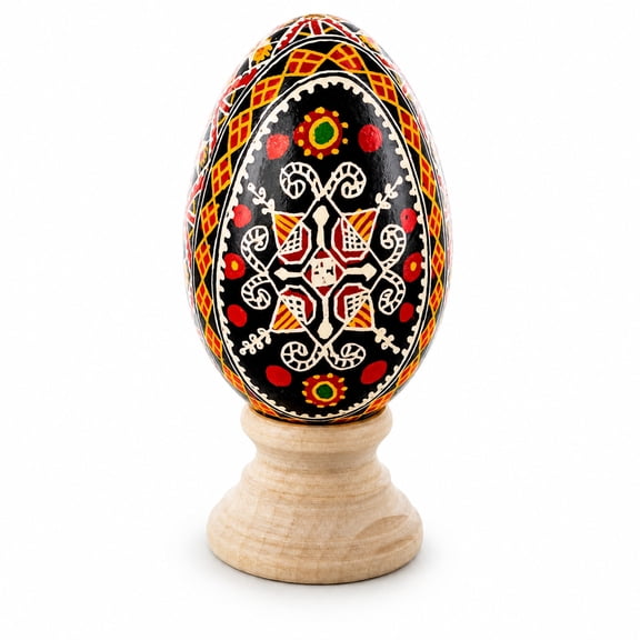 Geometrical Patterns Goose Real Blown Out Ukrainian Easter Egg