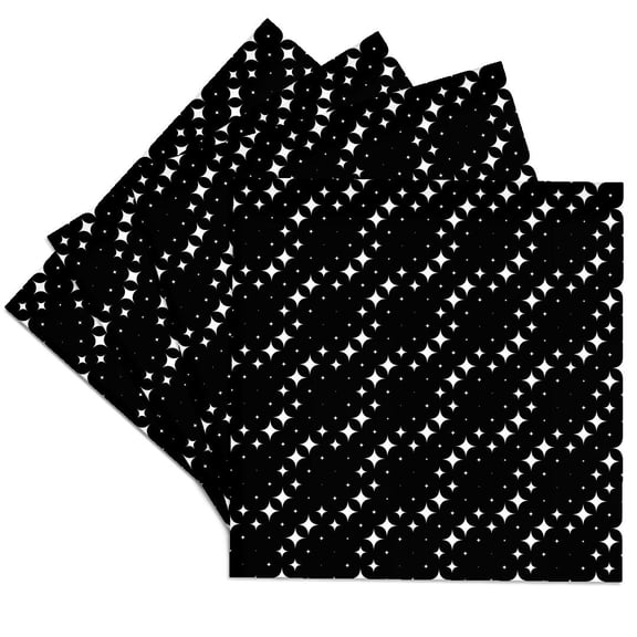 3drose, Geometrical Seamless Abstract Curved Star Pattern Background, Set of 4 Ceramic Tile Coasters