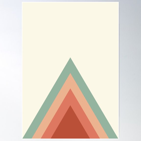 Geometrical Shapes With Retro Colors Poster Wall Art, Modern Wall Decor For Living Room Bedroom, 12x18 UNFRAMED