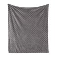 thumbnail image 1 of Geometrical Soft Flannel Fleece Blanket, Abstract Quatrefoil Symmetric Monochrome Classic Simplistic Vintage Style, Cozy Plush for Indoor and Outdoor Use, 70" x 90", Grey and White, by Ambesonne, 1 of 5