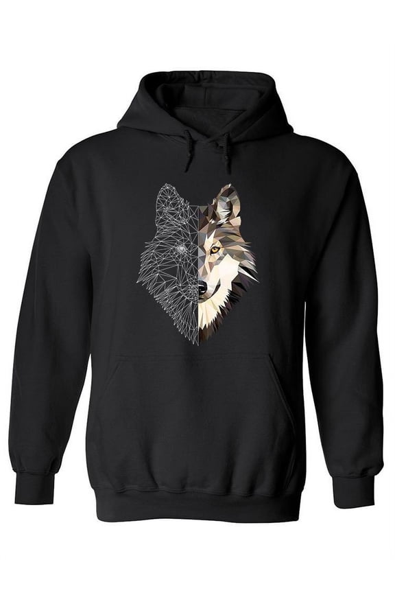 Geometrical Wolf Face Hoodie Women -Image by Shutterstock, Female Small