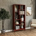 thumbnail image 1 of Geometrix Bookcase 72"H - Red Garnet Stain Finish, 1 of 8