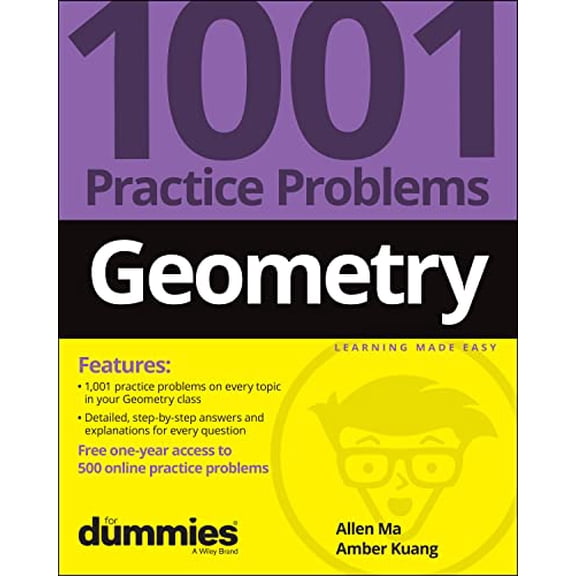 Pre-Owned Geometry: 1001 Practice Problems for Dummies (+ Free Online Practice) (Paperback) 1119883687 9781119883685