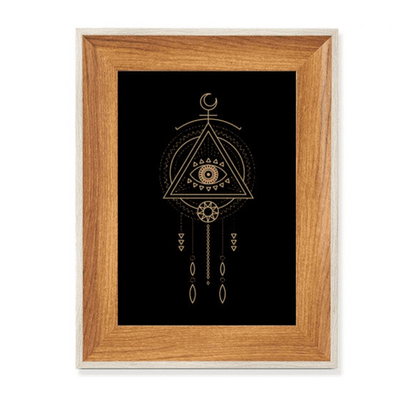 Geometry Alien Triangle Totem Pattern Desktop Wooden Photo Frame Display Picture Art Painting Multiple Sets