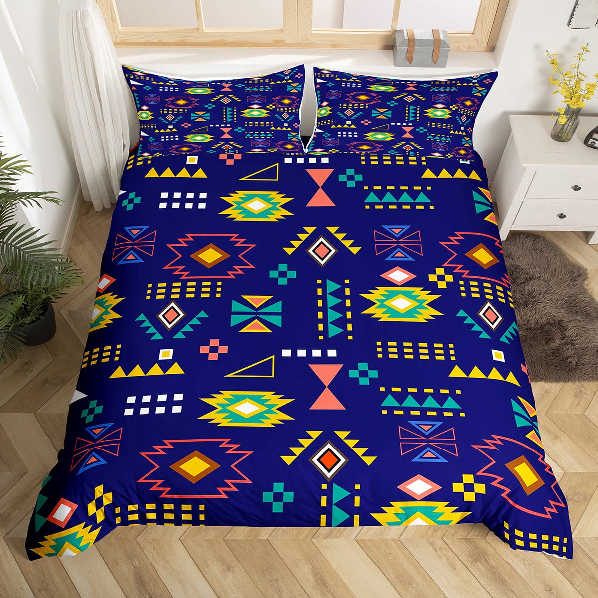 Geometry Aztec Duvet Cover Ethnic Tribe Arrow Twin Bedding Sets for