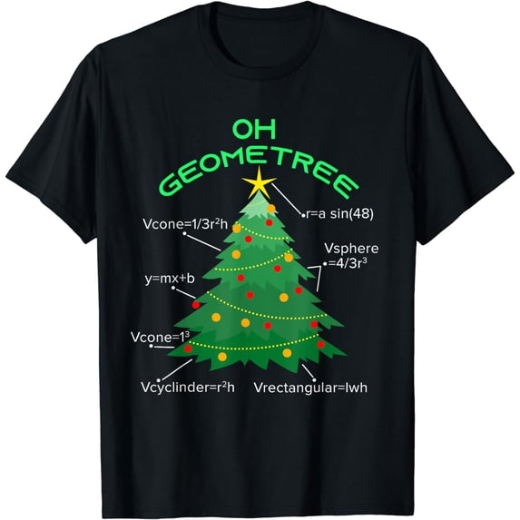Geometry Christmas Tree Math Teacher Christmas T-Shirt