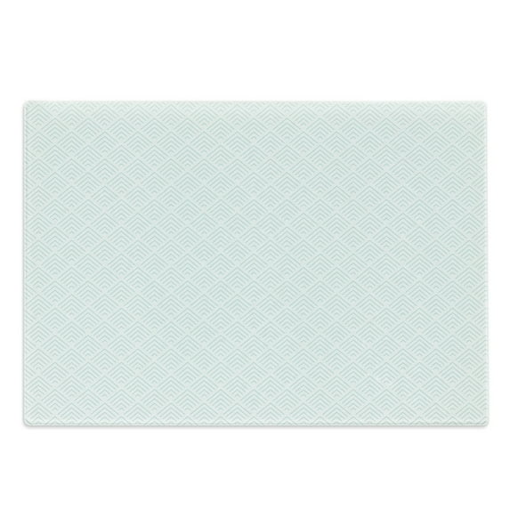 Geometry Cutting Board, Repeating Simplistic Creative Pattern with Overlap Monochrome Rhombus Shapes, Decorative Tempered Glass Cutting and Serving Board, in 3 Sizes, by Ambesonne