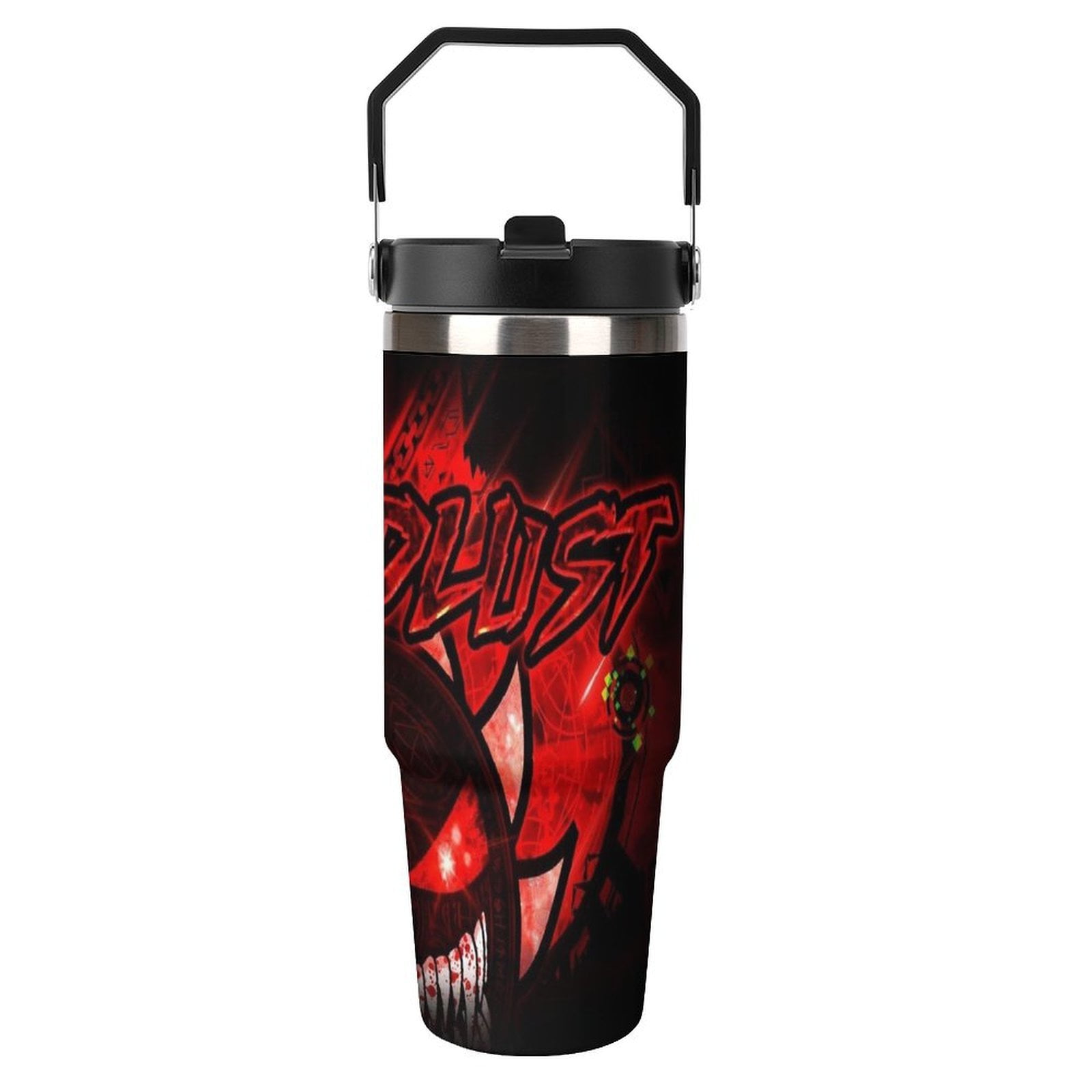 Geometry Dash 30 OzTumbler with Handle And Straw, Stainless Steel ...