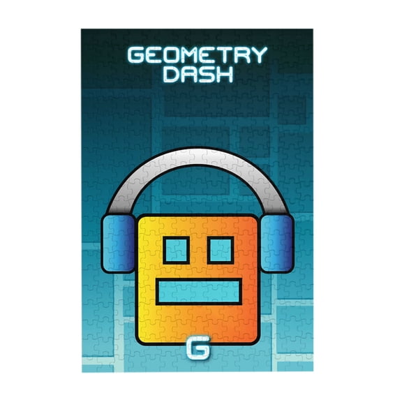 Geometry Dash 300 Piece Puzzles,Wooden Jigsaw Puzzle,Home Decor Birthday Party Gift,Fun And Challenging Family Games