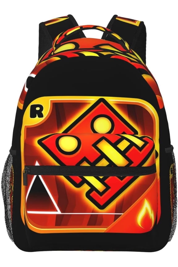 Geometry Dash Backpack 16.5 Inch Oxford Cloth Backpack Cartoon Backpack for For Men Women