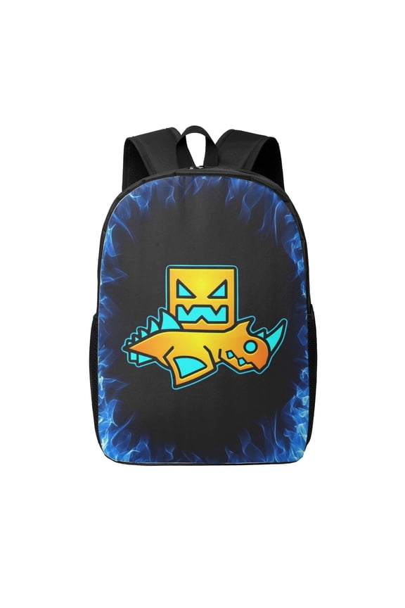 Geometry Dash Backpack 17 Inch Large Capacity Casual School Bag Lightweight Daypack Laptop Bag Travel Hiking Camping