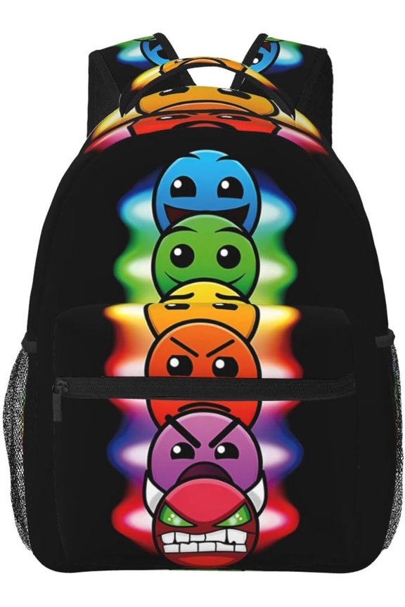 Backpack, Waterproof Bookbag Geometry Dash Theme Daypacks for Travel Daypack Laptop Hiking Backpacks