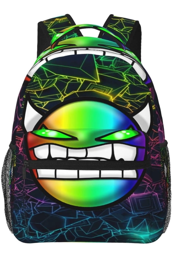Geometry Dash Backpack, Waterproof Bookbag Geometry Dash Theme Daypacks for Travel Daypack Laptop Hiking Backpacks