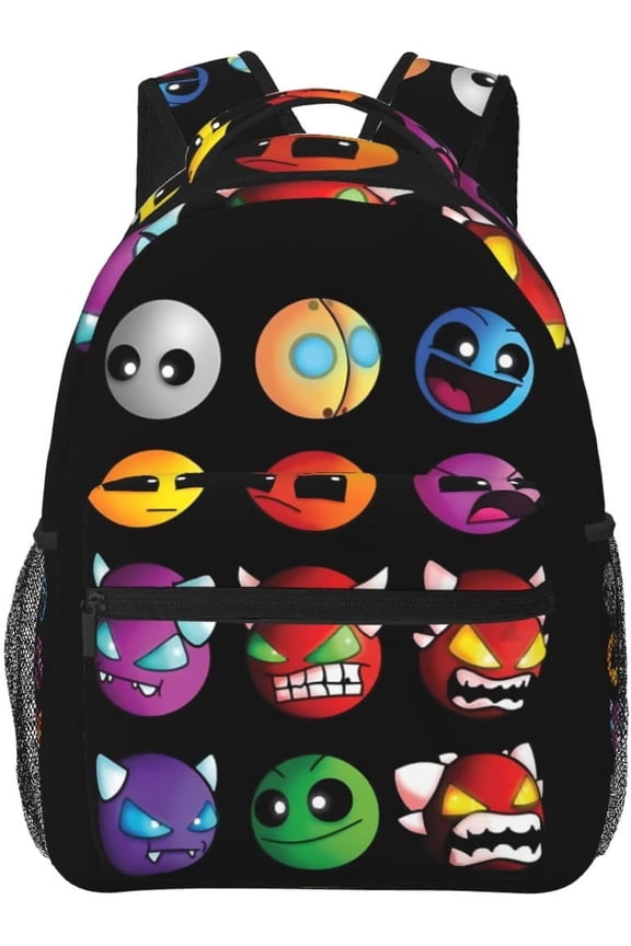 Geometry Dash Backpack for Travel Cute Lightweight Bookbag Casual Daypack For Collage Travel Sports Work
